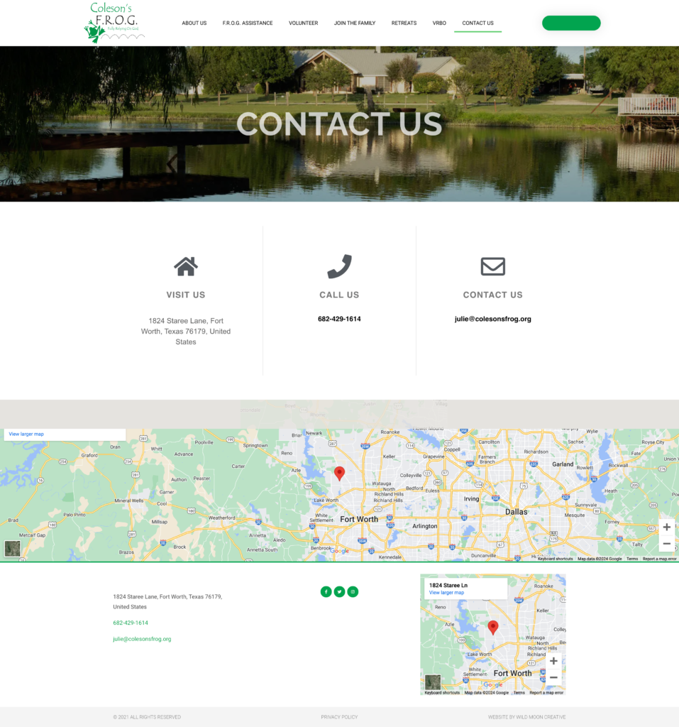 Coleson's Frog Contact Page